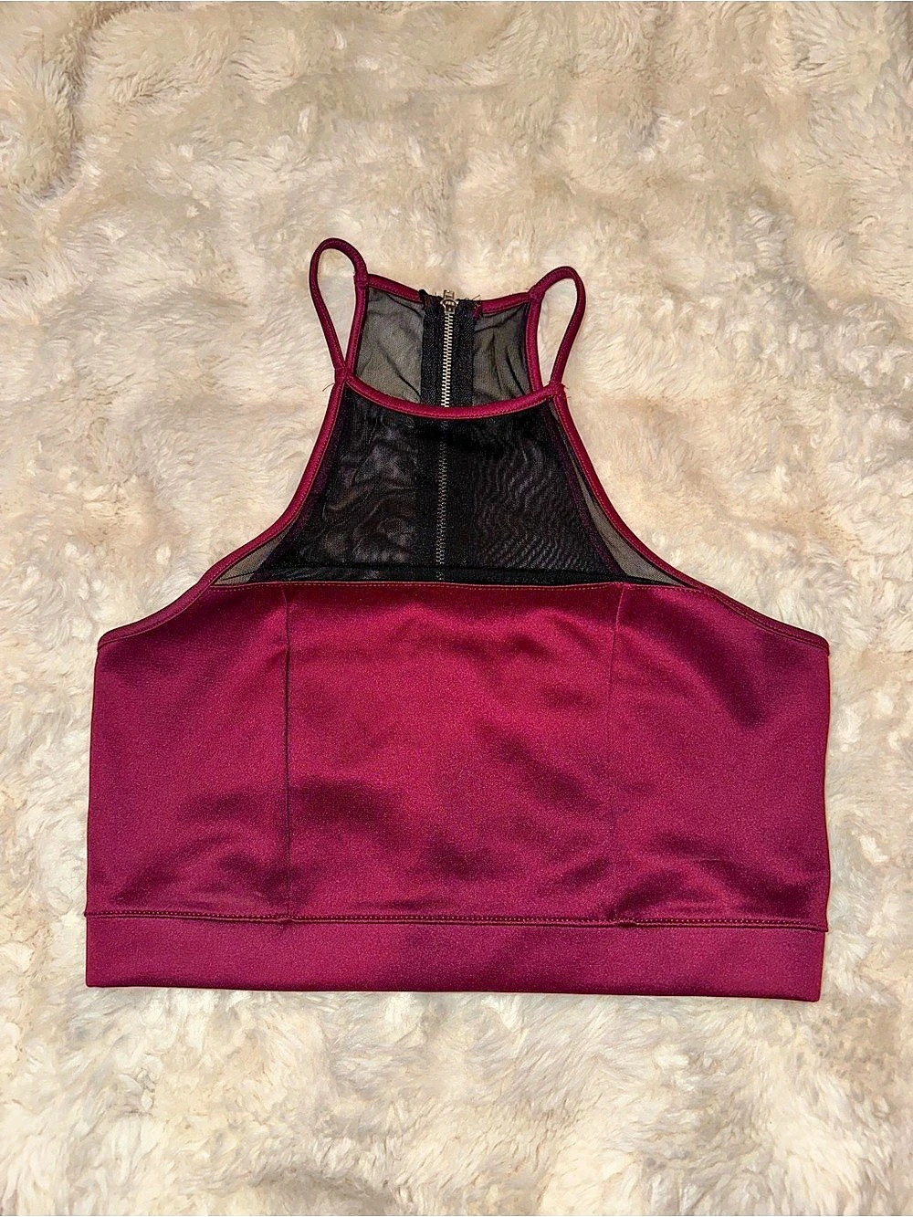 Forever 21 Cropped Crop Top in Red & Black Size Medium Like New